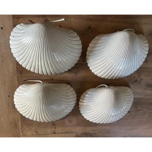 Michelle Mahé And André Cazenave 2 Pairs Of Wall Lights, Coquilles Model