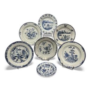 Set Of 6+1 Plates, China - East India Company - Qianlong Period - 18th Century