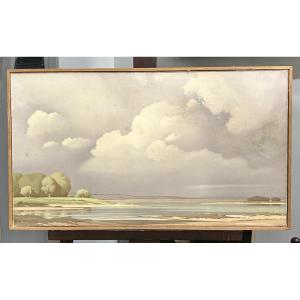 Landscape By The Painter Pierre De Clausade, 20th Century, Oil On Canvas
