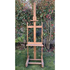 20th Century Solid Wood Rack And Pinion Painter's Easel 