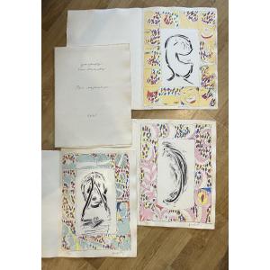 Yves Bonnefoy Portfolio. 3 Lithographs By Pierre Alechinsky. Published 1976. First Edition
