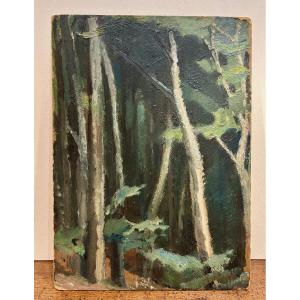 André Utter, Landscape, Oil On Cardboard, French Painter, Early 20th Century, Fauvist, Signed