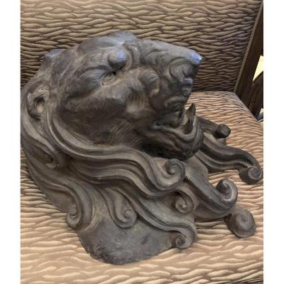 Lion Head In Terracotta 20th