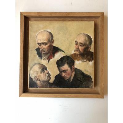 Portraits Of Men - Oil On Canvas