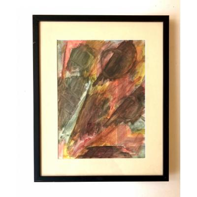 Watercolor On Paper - David Lan-bar 1912-1987