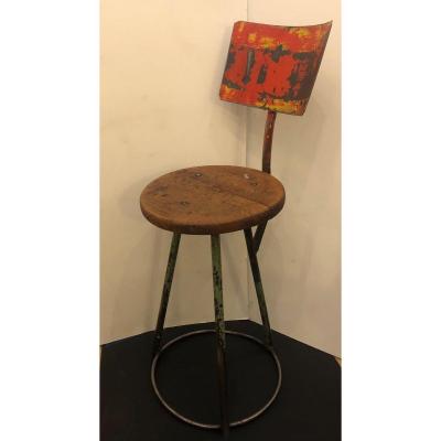 Industrial Stool 1920 Wood, Metal