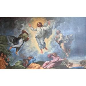 Large Painting Of The Transfiguration Of Christ, 18th Century.