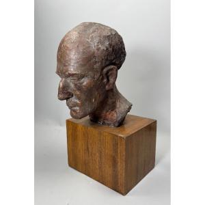 Original Plaster , Studio Plaster , Man's Head .