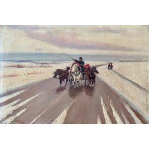 A Troika In The Russian Countryside