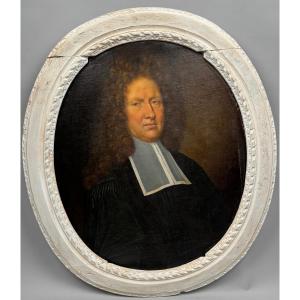 Oval Portrait Of A Magistrate Late 17th/early 18th Century