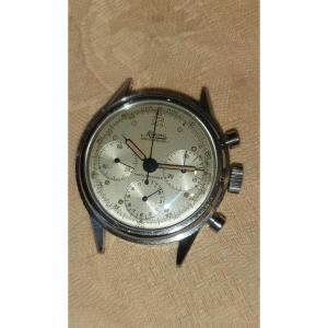 Minerva Bracelet Chronograph Circa 1960 In Steel