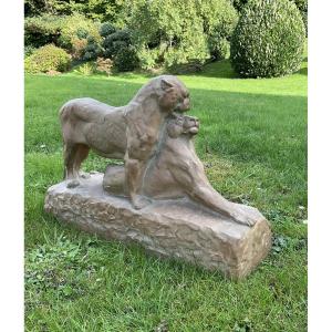 The Panther Pair By Louis Maximilien Fiot