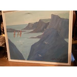 Oil On Canvas, Malinsky Marine, Located On The Back