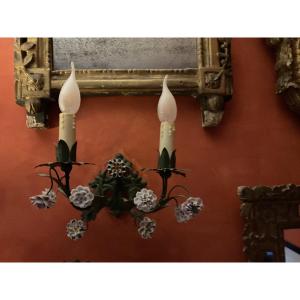 Flower And Metal Wall Sconces