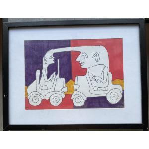 Watercolor And Felt-tip Pen By Yvon Taillandier