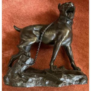Bronze Dog On A Chain 