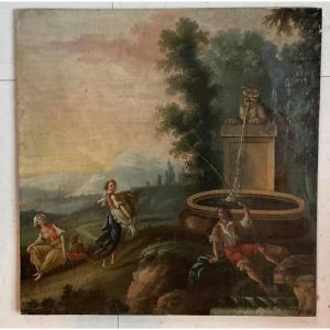 Trumeau, Oil On Canvas Mounted On Hardboard