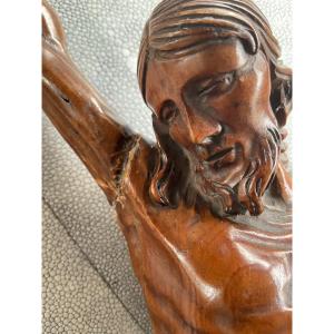 Christ Carved In Natural Wood, 18th Century