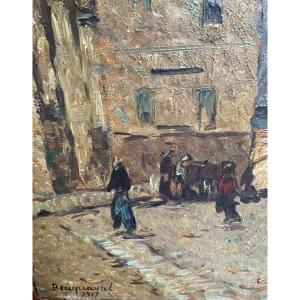 Louis Braquaval. 1917 View Of Martigues Or Aix-en-provence 