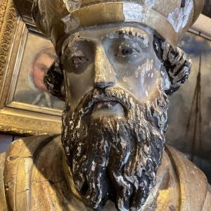 Saint Bishop Gilded Wood Late 18th Century