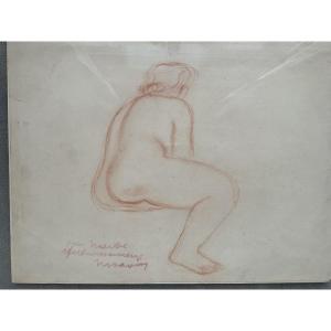 Red Chalk Nude By Maurice Savin