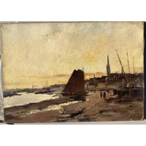 Port Par Lievin Oil On Canvas