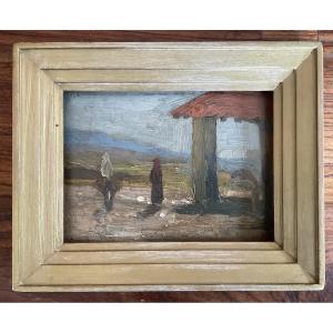 Two Studies Of Paintings On Cardboard, Early 20th Century