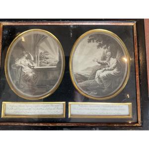 Amazing Pair Of Frames With Engraving And Text In German