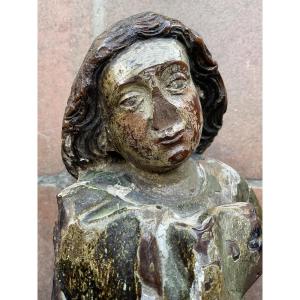 16th Century Angel Polychrome Wood