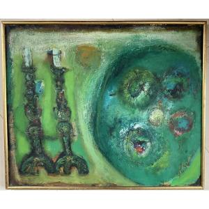 Oil-on-canvas Candlesticks