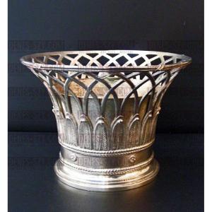 Flower Bowl Cachepot Champagne Bucket Fa. Wolfers Frères, Sterling Silver