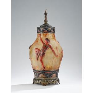 Gabriel Argy-rousseau, Paté-de-verre Art Deco Lampe "dance" 1923