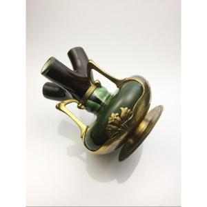 Osiris Pewter Zsolnay Ceramic Vase