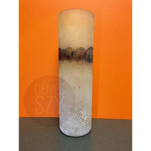 Scavo, Cylindrical Glass Vase From Barbini, Murano, Italy