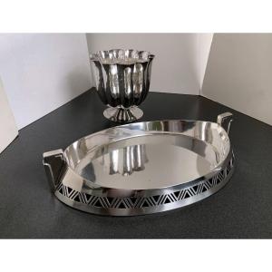 Viking Ship Shaped Abstract Viennese Bowl With Dragon Head Handles Silver 800