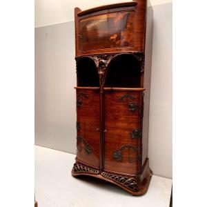 Art Nouveau Living Room Furniture, Museum Quality Cabinet, By Louis Majorelle Design Paris 1900