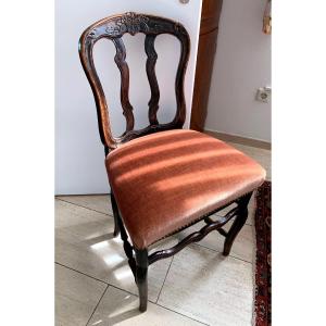 Baroque Rhénan-mosan Four Chairs, Carved Oak, 18th Century - Baroque , Rococo Style