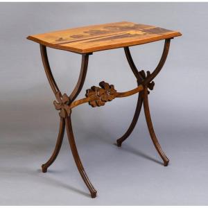 Emile Gallé Nancy Art Nouveau Periwinkle Side Table Circa 1900