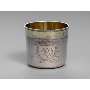 Erfurt Baroque Silver Goblet With Noble Coat Of Arms Circa 1700