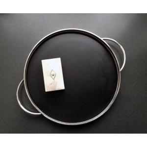 Georg Jensen Round Silver Serving Tray #1116, 1960s, Design Soeren Georg Jensen