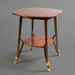 Louis Majorelle Nancy 1900 Original Art Nouveau Mahogany Table, Side Table, Signed