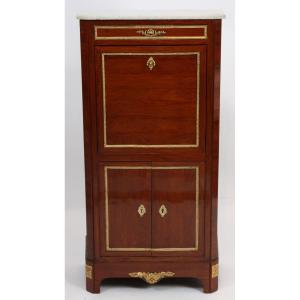 Very Rare Small Secretary In Mahogany Louis XVI In The Taste Of Jean-françois Leleu