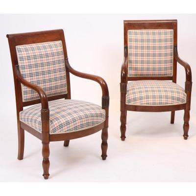 Pair Of Burberry Fabric Armchairs