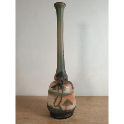 Muller Glass Paste Vase + Lunéville Lacustrine Decor - Pine