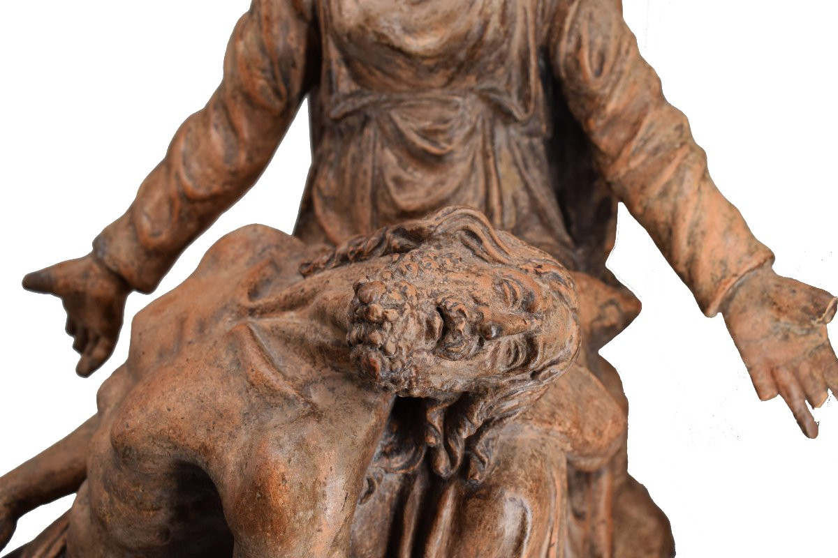 Pietà – Scultura in terracotta emiliana del XVIII secolo, Attribuita a Giuseppe Maria Mazza -photo-1