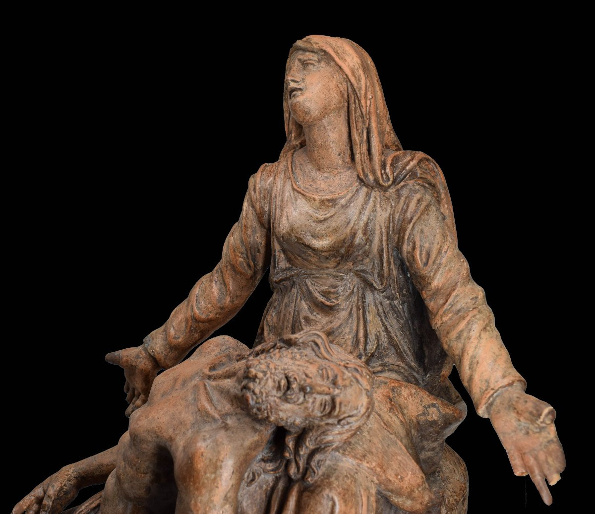 Pietà – Scultura in terracotta emiliana del XVIII secolo, Attribuita a Giuseppe Maria Mazza -photo-4