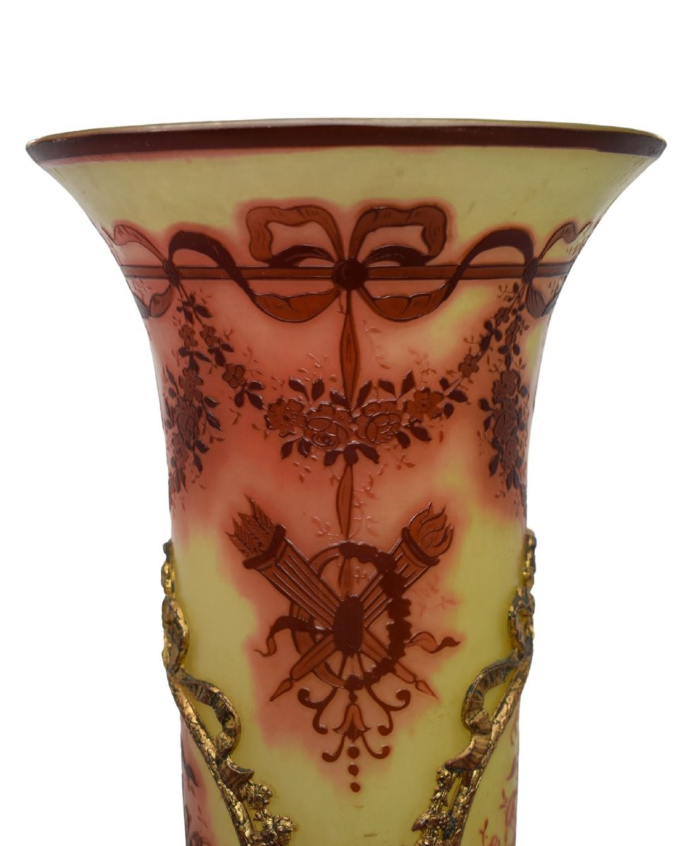 VASO IN VETRO E BRONZO, FRANCIA XX SECOLO-photo-1