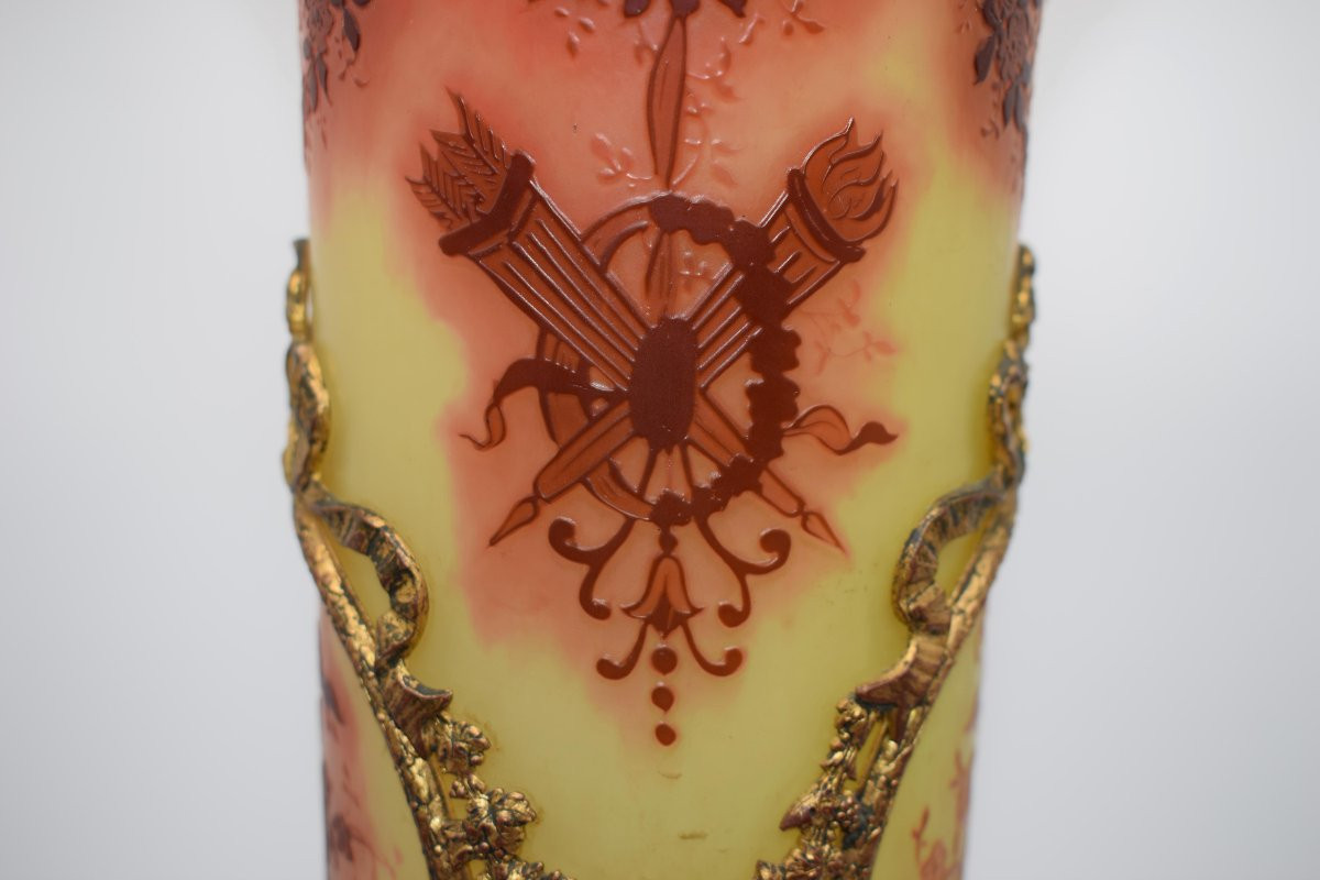 VASO IN VETRO E BRONZO, FRANCIA XX SECOLO-photo-2