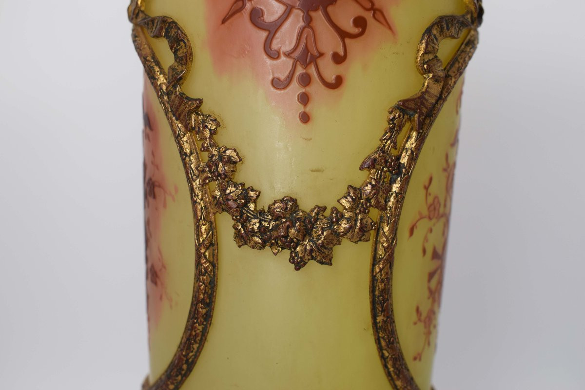 VASO IN VETRO E BRONZO, FRANCIA XX SECOLO-photo-3
