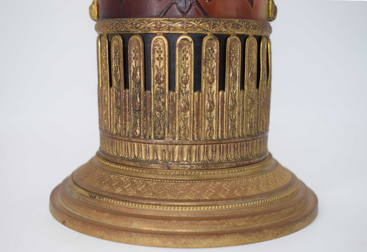VASO IN VETRO E BRONZO, FRANCIA XX SECOLO-photo-6